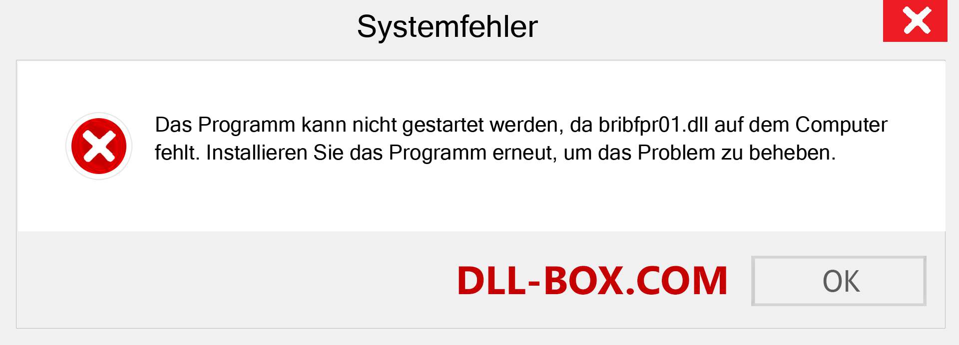 bribfpr01.dll-Datei fehlt?. Download für Windows 7, 8, 10 - Fix bribfpr01 dll Missing Error unter Windows, Fotos, Bildern